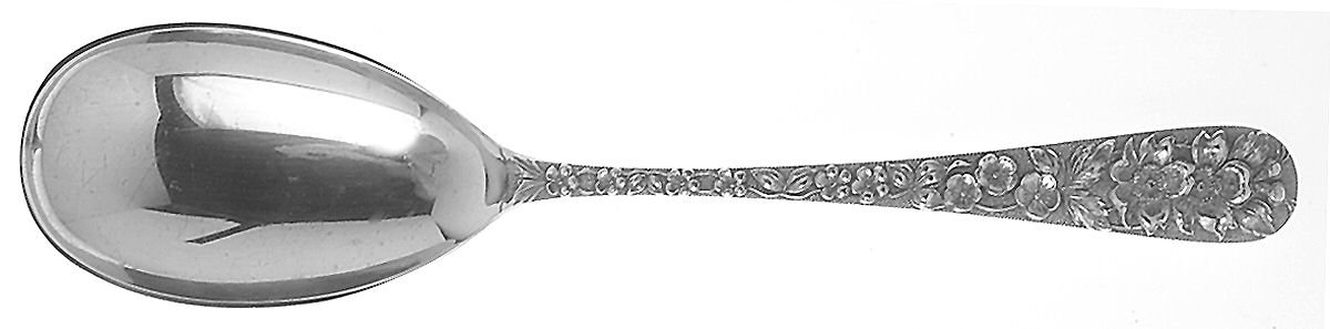 Forget-Me-Not (Sterling, 1910) Small Solid Serving Spoon by Kirk Stieff-1