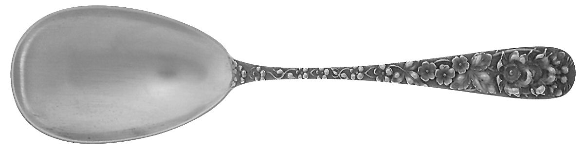Forget-Me-Not (Sterling, 1910) Large Solid Serving Spoon by Kirk Stieff-1