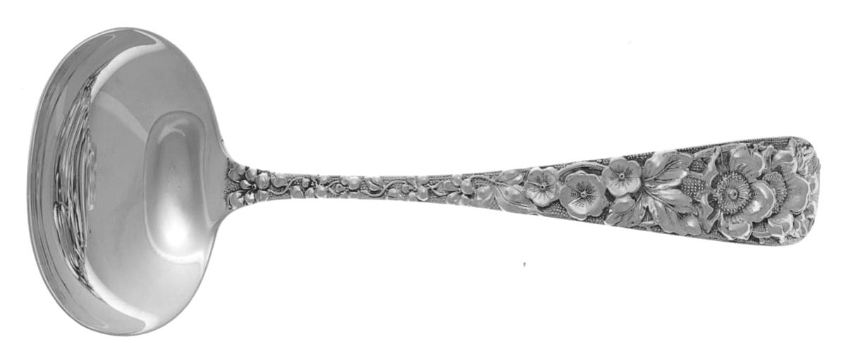 Forget-Me-Not (Sterling, 1910) Solid Piece Cream Ladle by Kirk Stieff-1