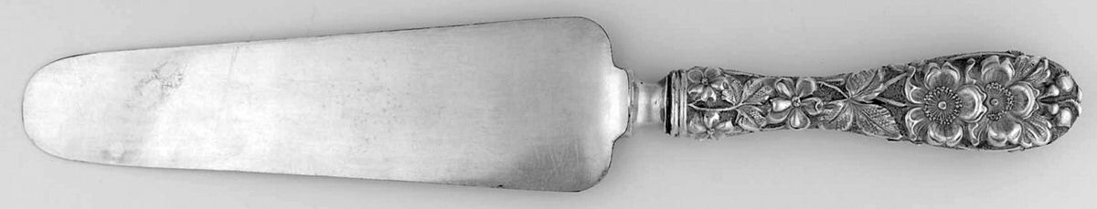 Forget-Me-Not (Sterling, 1910) Cake Knife with Silverplate Blade by Kirk Stieff-1