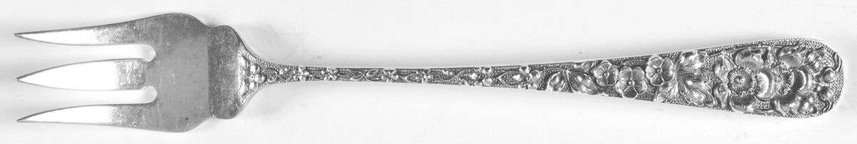 Forget-Me-Not (Sterling, 1910) Short Handle Pickle/Olive Fork by Kirk Stieff-1