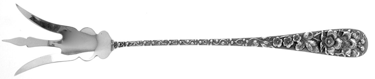 Forget-Me-Not (Sterling, 1910) Large Lettuce Serving Fork by Kirk Stieff-1