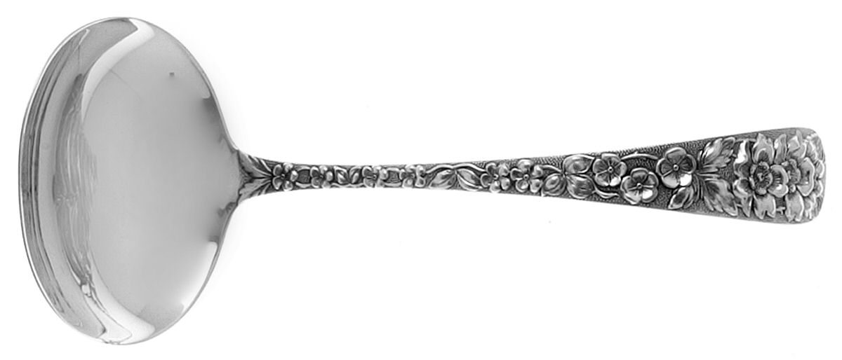 Forget-Me-Not (Sterling, 1910) Solid Gravy Ladle by Kirk Stieff-1