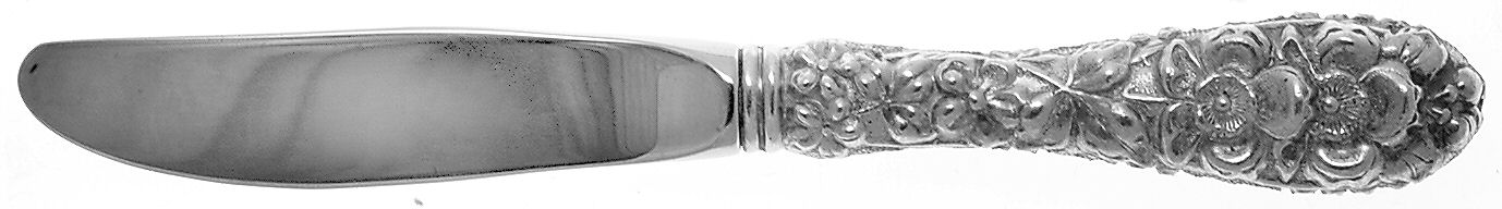 Forget-Me-Not (Sterling, 1910) Modern Hollow Butter Spreader (Stainless) by Kirk Stieff-1