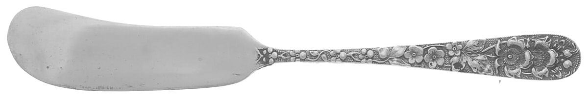 Forget-Me-Not (Sterling, 1910) Small Flat Handled Butter Spreader by Kirk Stieff-1