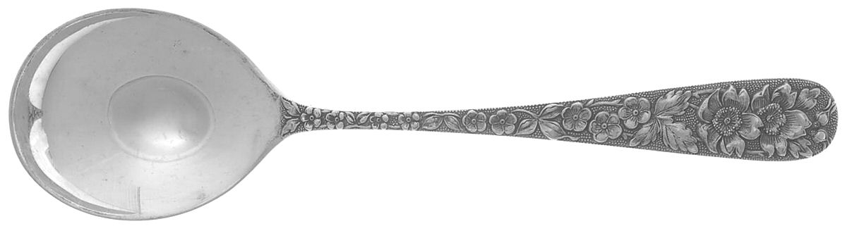 Forget-Me-Not (Sterling, 1910) Round Bowl Soup Spoon Large (Cream Soup) by Kirk Stieff-1