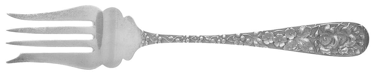 Forget-Me-Not (Sterling, 1910) Medium Solid Cold Meat Serving Fork by Kirk Stieff-1