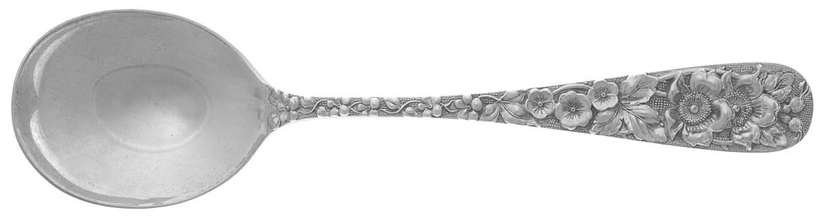 Forget-Me-Not (Sterling, 1910) Round Bowl Soup Spoon (Gumbo) by Kirk Stieff-1