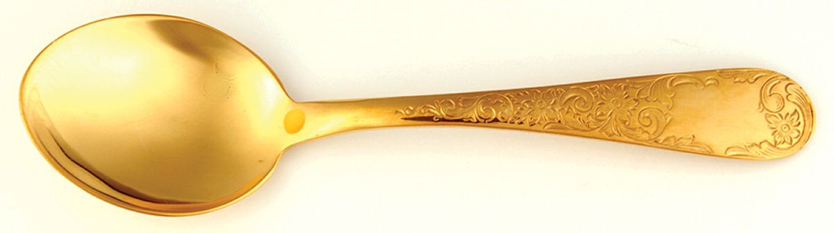 Golden Old Maryland Engraved (Sterling) Straight Handle Baby Spoon by Kirk Stieff-1