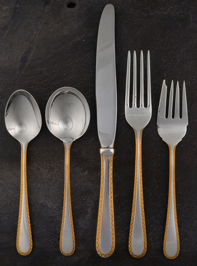Golden Winslow (Sterling, 1850) 5 Piece Place Size Setting by Kirk Stieff-1