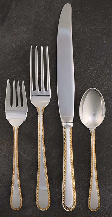 Golden Winslow (Sterling, 1850) 4 Piece Dinner Size Setting by Kirk Stieff-1
