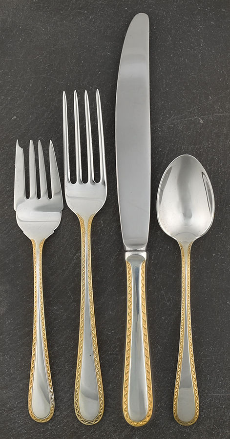 Golden Winslow (Sterling, 1850) 4 Piece Place Size Setting by Kirk Stieff-1
