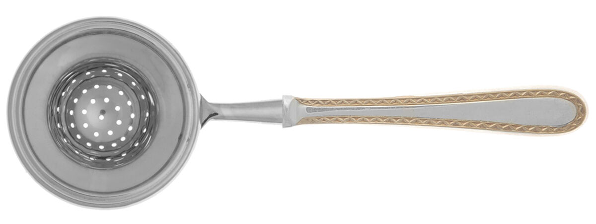 Golden Winslow (Sterling, 1850) Tea Strainer Overcup Serving-Stainless Bowl HC by Kirk Stieff-1