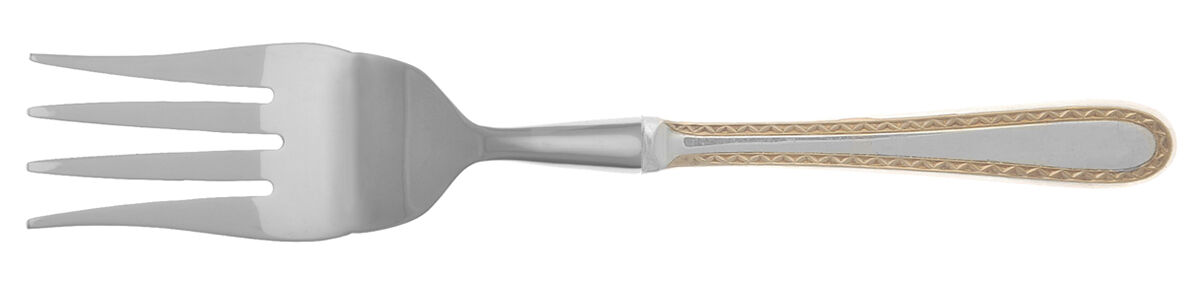 Golden Winslow (Sterling, 1850) Cold Meat Fork Large, Stainless Tines HC by Kirk Stieff-1