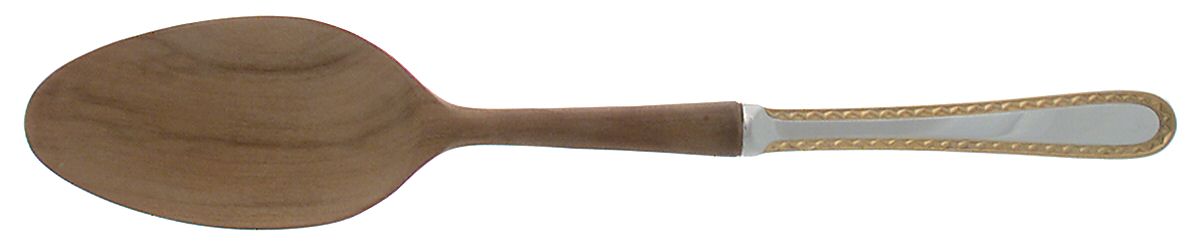 Golden Winslow (Sterling, 1850) Salad Serving Spoon with Wooden Bowl by Kirk Stieff-1