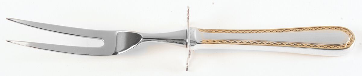 Golden Winslow (Sterling, 1850) Small Steak Carving Fork with Stainless Prongs by Kirk Stieff-1