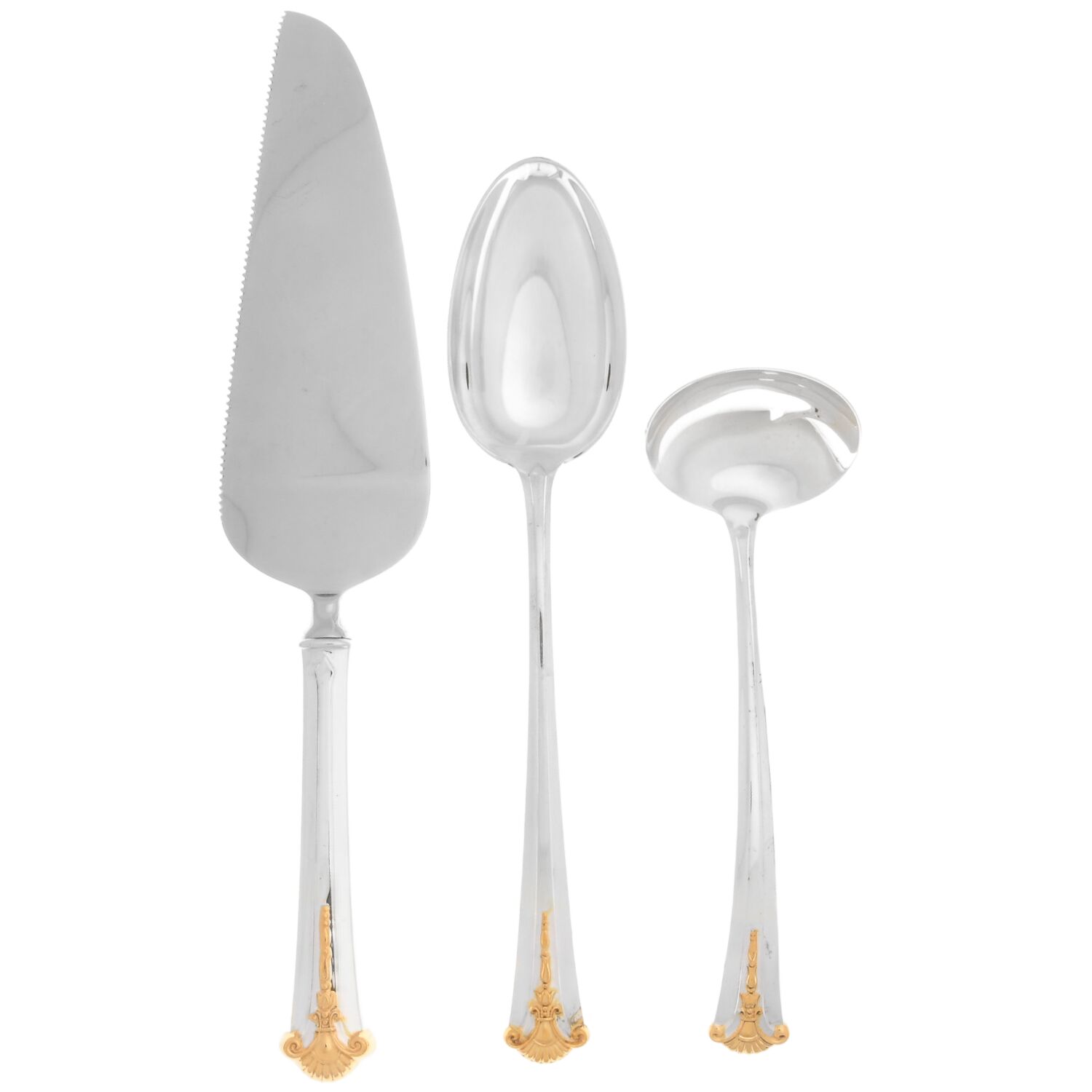 Golden Severn-Worthington (Sterling, 1990) 3 Piece Completer Set by Kirk Stieff-1