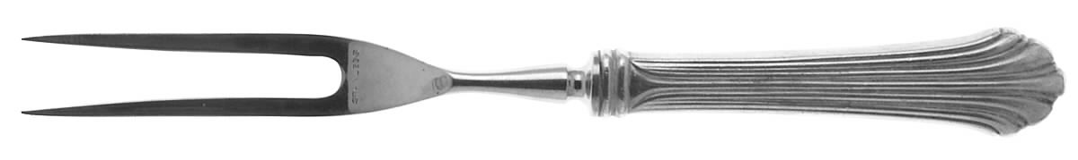 Homewood (Sterling, 1938, No Monograms) Small Steak Carving Fork with Stainless Prongs by Kirk Stieff-1