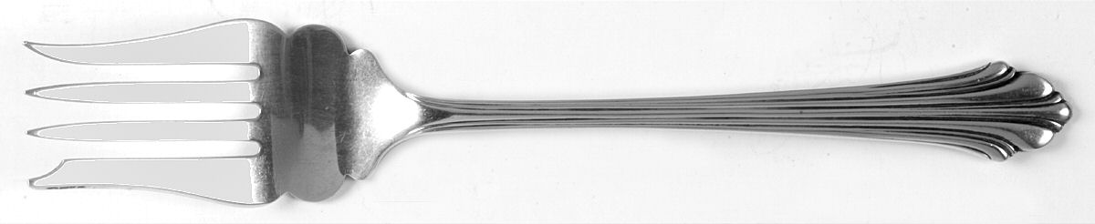 Homewood (Sterling, 1938, No Monograms) Medium Solid Cold Meat Serving Fork by Kirk Stieff-1
