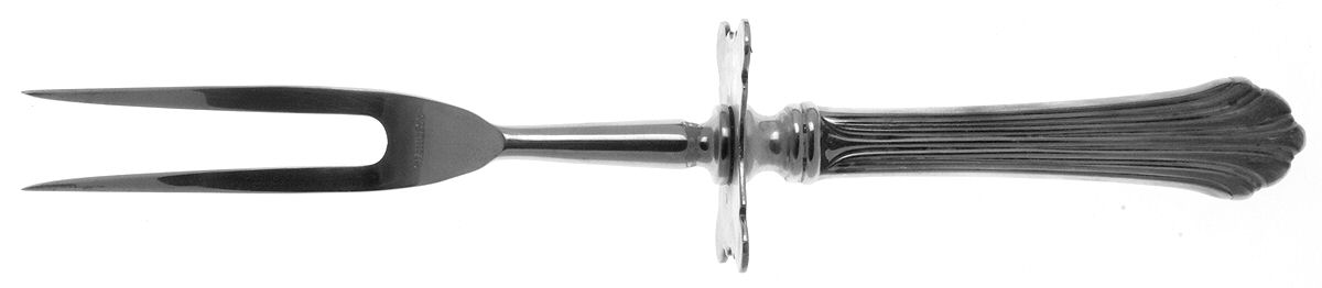 Homewood (Sterling, 1938, No Monograms) Large Stainless-Prong Roast Carving Fork by Kirk Stieff-1