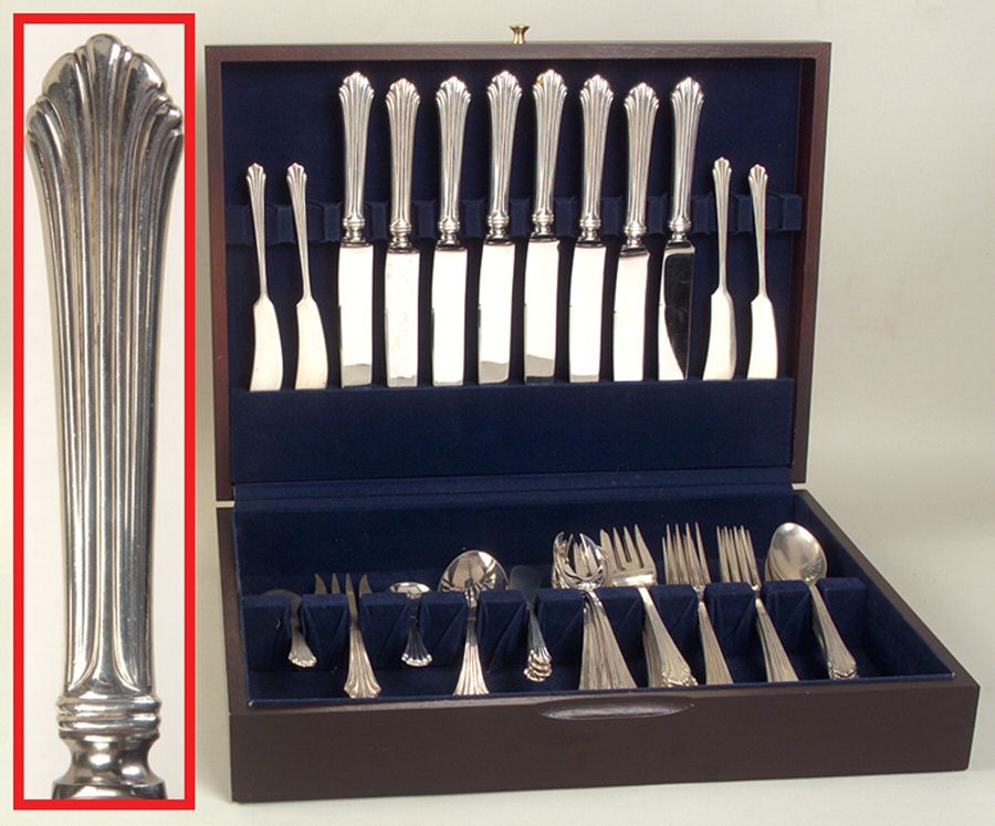 Homewood (Sterling, 1938, No Monograms) 53 Piece Set by Kirk Stieff-1