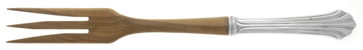 Homewood (Sterling, 1938, No Monograms) Salad Serving Fork with Wooden Prongs by Kirk Stieff-1
