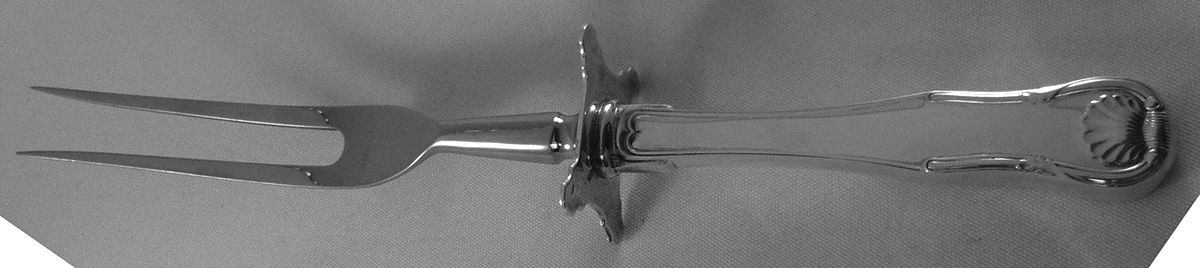 King (Sterling, 1825) Large Stainless-Prong Roast Carving Fork by Kirk Stieff-1
