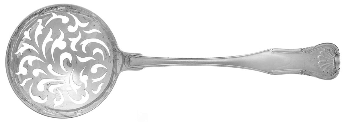 King (Sterling, 1825) Large Pierced Pea Serving Spoon by Kirk Stieff-1