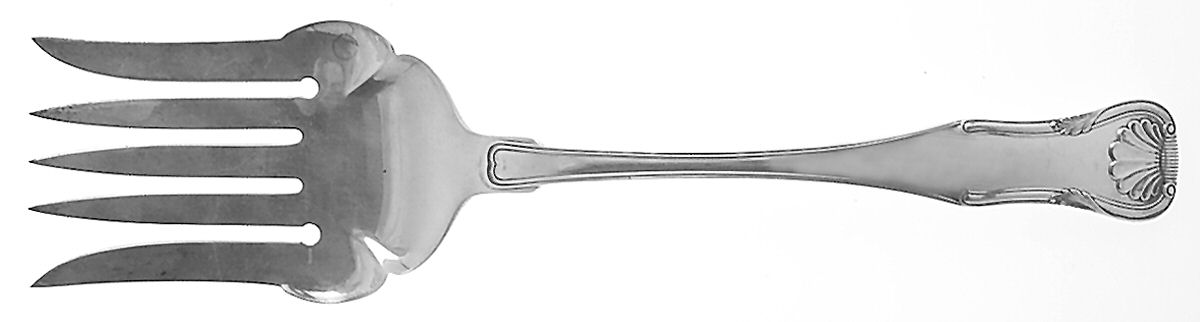 King (Sterling, 1825) Large Solid Fish Serving Fork by Kirk Stieff-1