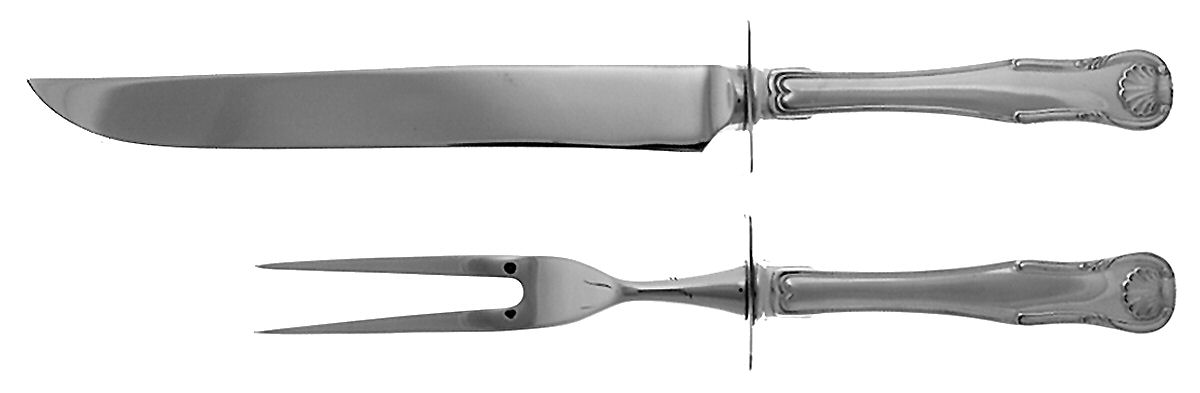 King (Sterling, 1825) Small Stainless Blade 2-Piece Steak Carving Set by Kirk Stieff-1