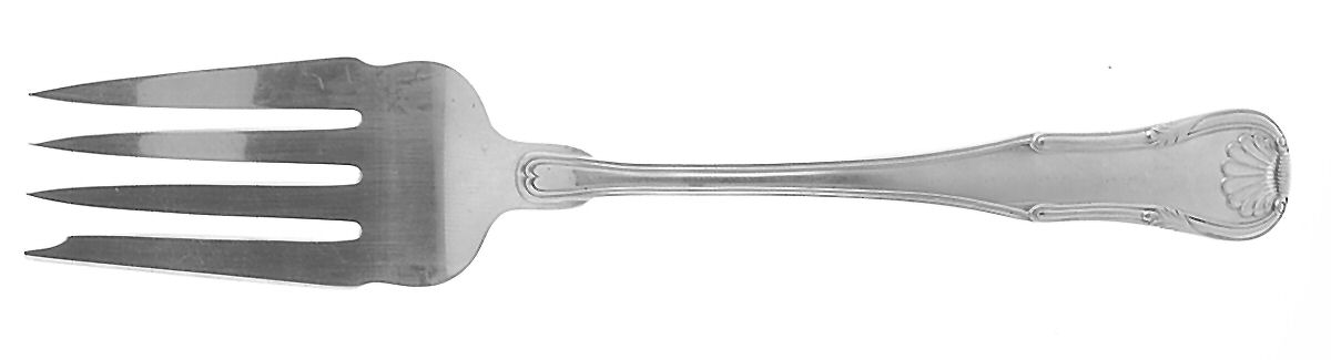 King (Sterling, 1825) Medium Solid Cold Meat Serving Fork by Kirk Stieff-1