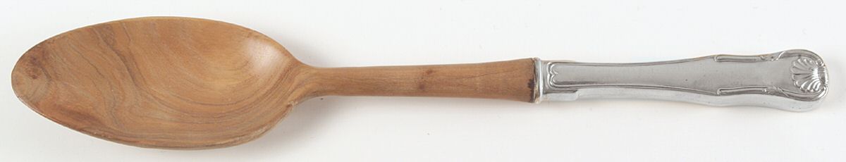 King (Sterling, 1825) Salad Serving Spoon with Wooden Bowl by Kirk Stieff-1