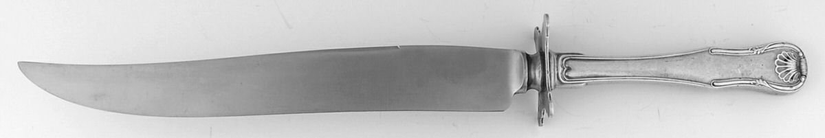 King (Sterling, 1825) Large Carving/Roast Knife StnlBl w/Sterling Guard by Kirk Stieff-1
