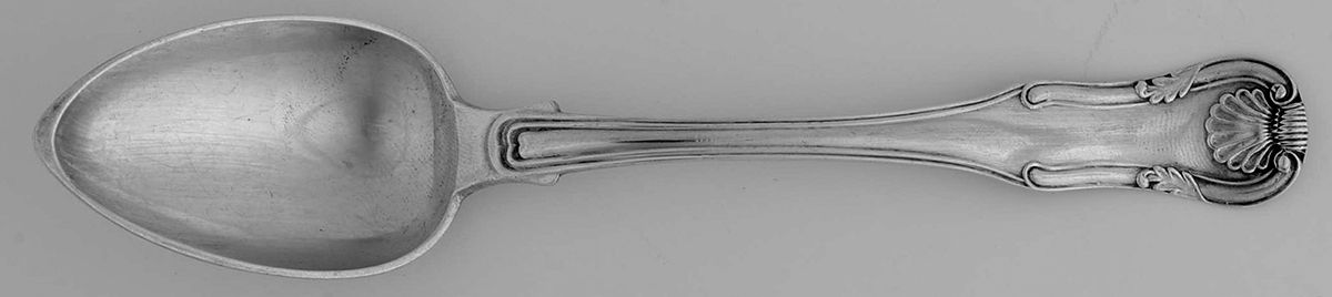 King (Sterling, 1825) Coin Silver Oval Soup Dessert Spoon by Kirk Stieff-1