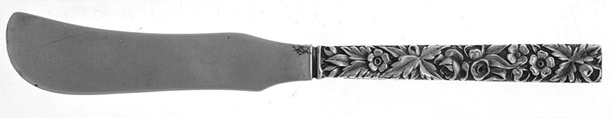 Repousse (Sterling, 1828) Flat Handle Butter Spreader w/Square Tip by Kirk Stieff-1