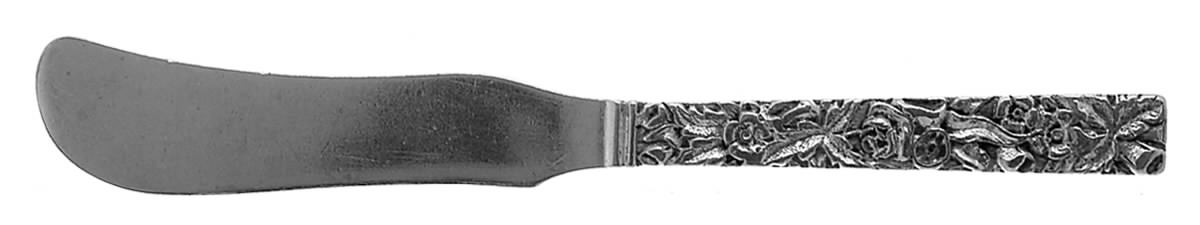 Repousse (Sterling, 1828) Flat Handle Butter Spreader w/Square Tip by Kirk Stieff-1