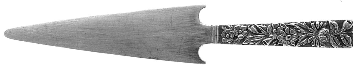 Repousse (Sterling, 1828) Small Paper Cutter Solid Piece with Square Tip by Kirk Stieff-1