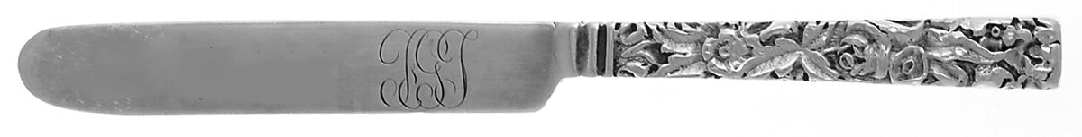 Repousse (Sterling, 1828) Baby Knife Solid Piece w/Square Tip by Kirk Stieff-1
