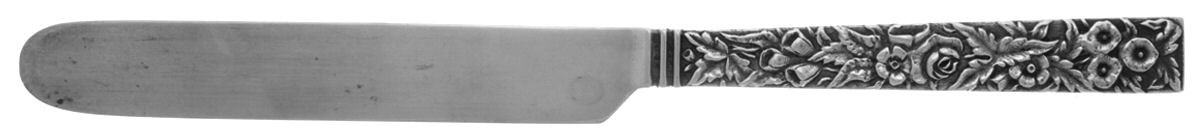 Repousse (Sterling, Coin, 1830) Coin Silver Solid Blunt Knife by Kirk Stieff-1
