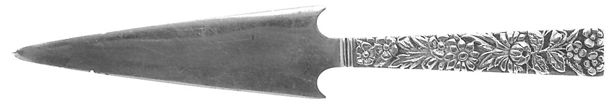 Repousse (Sterling, 1828) Medium Paper Cutter Solid Piece with Square Tip by Kirk Stieff-1