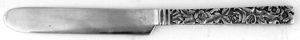 Repousse (Sterling, 1828) Baby Knife Solid Piece w/Square Tip by Kirk Stieff-1