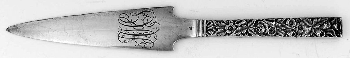 Repousse (Sterling, 1828) Paper Cutter Solid Piece Large by Kirk Stieff-1