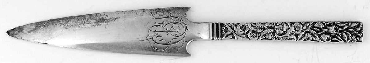 Repousse (Sterling, 1828) Large Paper Cutter Solid Piece with Square Tip by Kirk Stieff-1