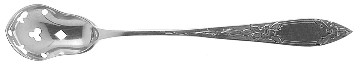Lady Claire-Hand Engraved (Sterling, 1925) Pierced Bowl Short Handle Olive Spoon by Kirk Stieff-1