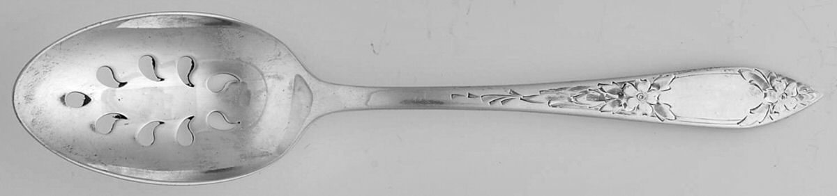 Lady Claire-Hand Engraved (Sterling, 1925) Pierced Tablespoon (Serving Spoon) CM by Kirk Stieff-1