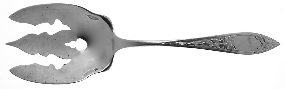 Lady Claire-Hand Engraved (Sterling, 1925) Solid Salad Serving Fork by Kirk Stieff-1
