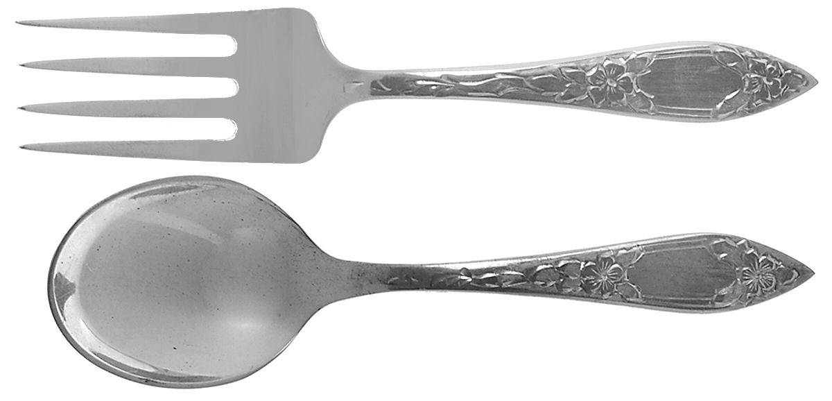 Lady Claire-Hand Engraved (Sterling, 1925) 2 Pc Baby Set (BF, BS) by Kirk Stieff-1