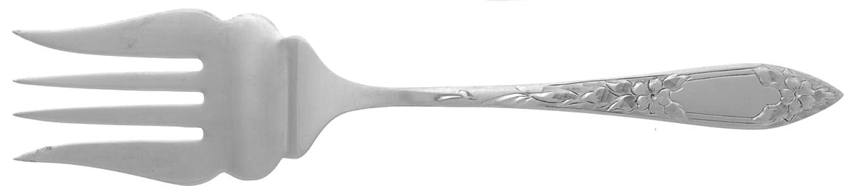 Lady Claire-Hand Engraved (Sterling, 1925) Small Solid Cold Meat Serving Fork by Kirk Stieff-1