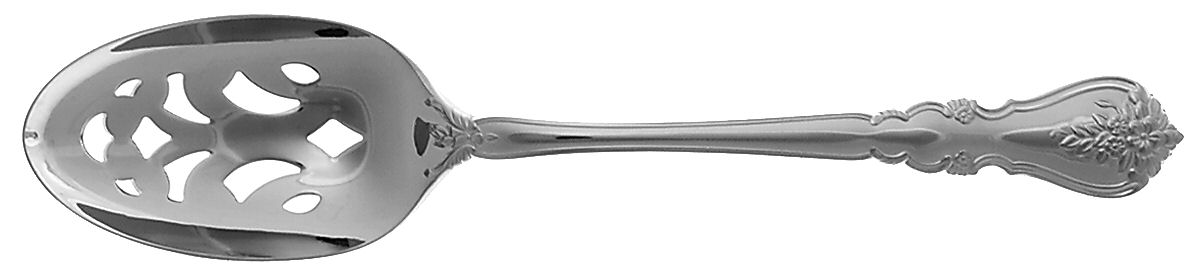 Linden (Stainless) Pierced Tablespoon (Serving Spoon) by Kirk Stieff-1