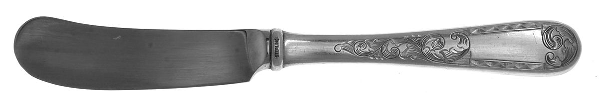 Mayflower (Sterling, 1846) Butter Spreader Hollow Hdl-Paddle/Stainless Blade by Kirk Stieff-1